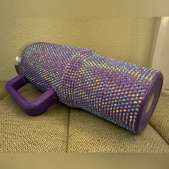 40oz Premium Rhinestone Insulated Stainless Steel, Insulated Tumbler New PURPLE - Picture 7 of 15
